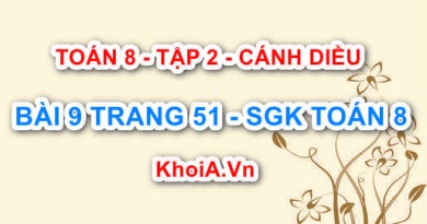 Bài 9 trang 51 Toán 8 Cánh Diều Tập 2